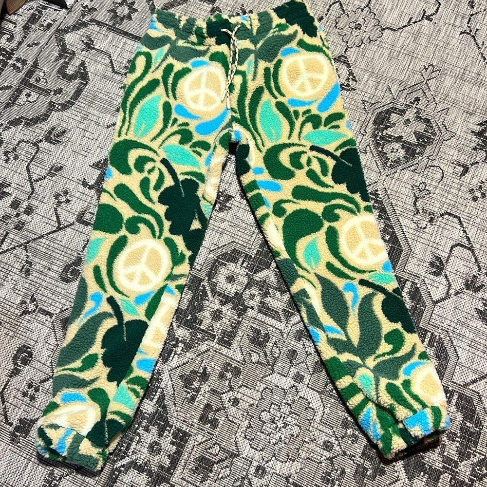 Parks Project x Urban Outfitters Peace High Pile Fleece Sherpa Joggers NWOT - Picture 2 of 5